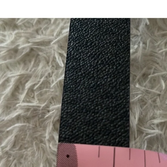 MICHAEL KORS BELT BLACK WITH PRINTED MK LOGO TRIPLE BELT LOOP W/ STUDS BLK - Picture 7 of 13